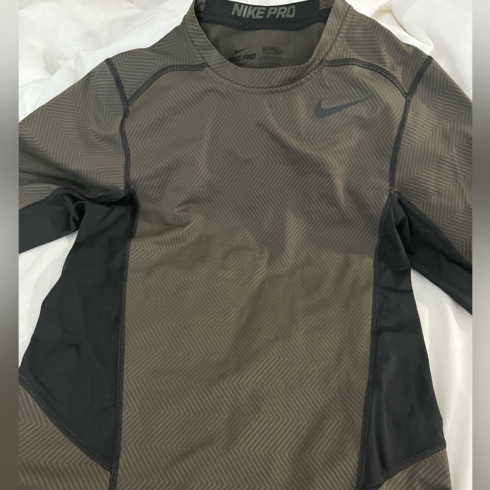 Nike Pro Dri Fit Shirt Green and Black